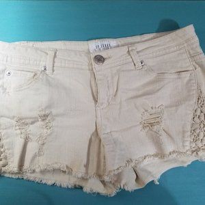 Womens cp jean shorts with lace accent